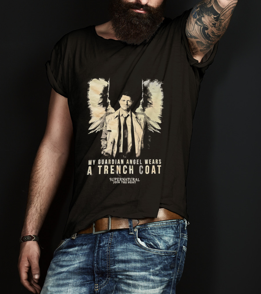 Castiel Guardian Angel Wears Trench Coat Supernatural Join The Hunt T-Shirt