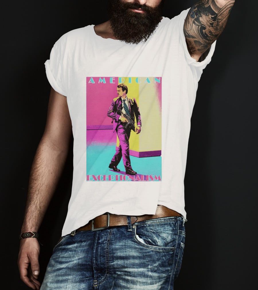 American Exceptionalism Retro Pop Art Style Man With Gun T-Shirt