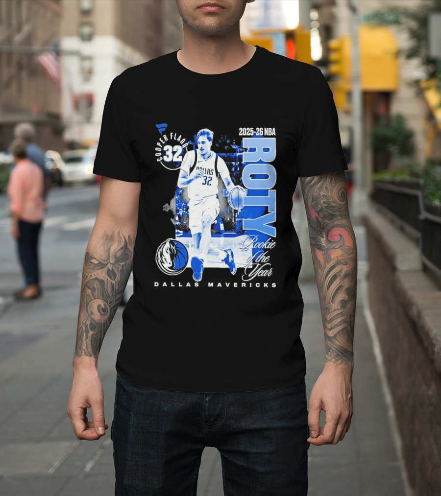 Cooper Flagg Dallas Mavericks 2025 26 NBA ROTY Rookie Of The Year 32 T-Shirt