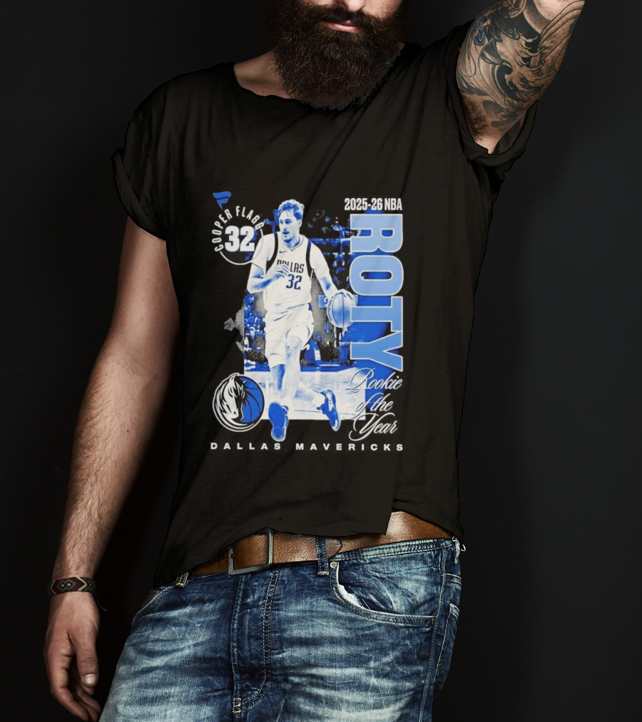 Cooper Flagg Dallas Mavericks 2025 26 NBA ROTY Rookie Of The Year 32 T-Shirt
