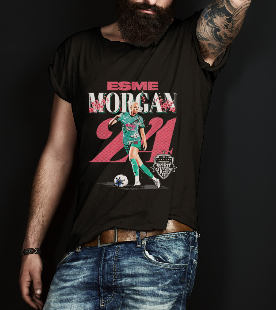 Esme Morgan 24 Washington Spirit Cherry Blossom Soccer Player T-Shirt