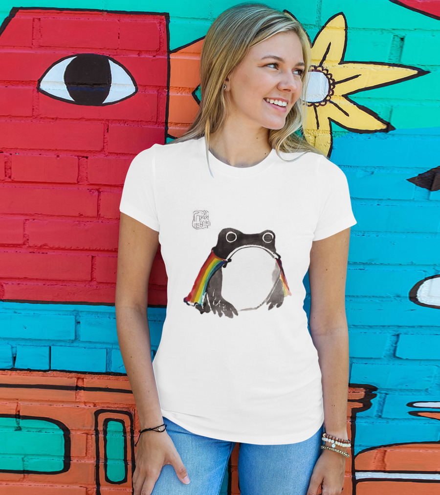 Pride Frog Rainbow Cloak Cheerful Vibe T-Shirt