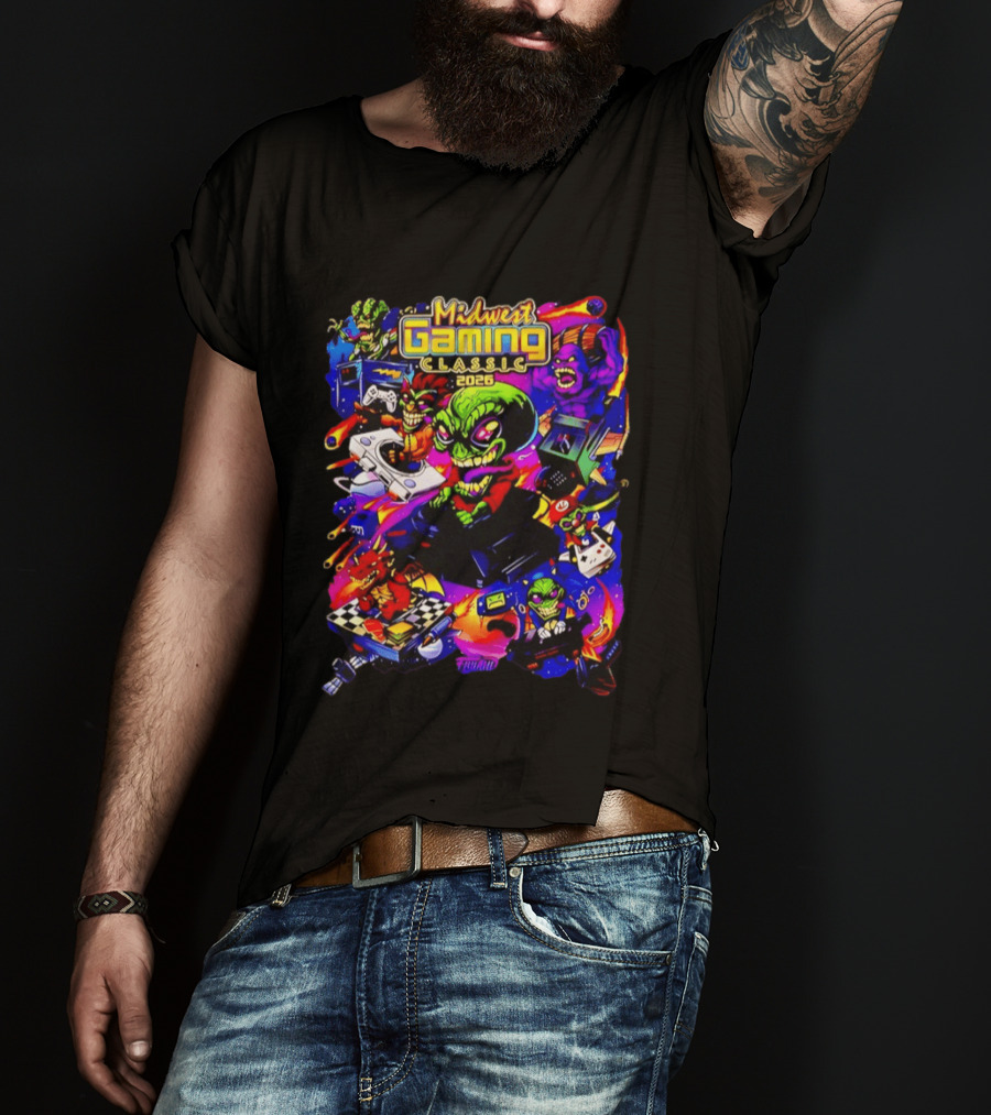 Midwest Gaming Classic 2026 Alien Retro Video Game Characters T-Shirt