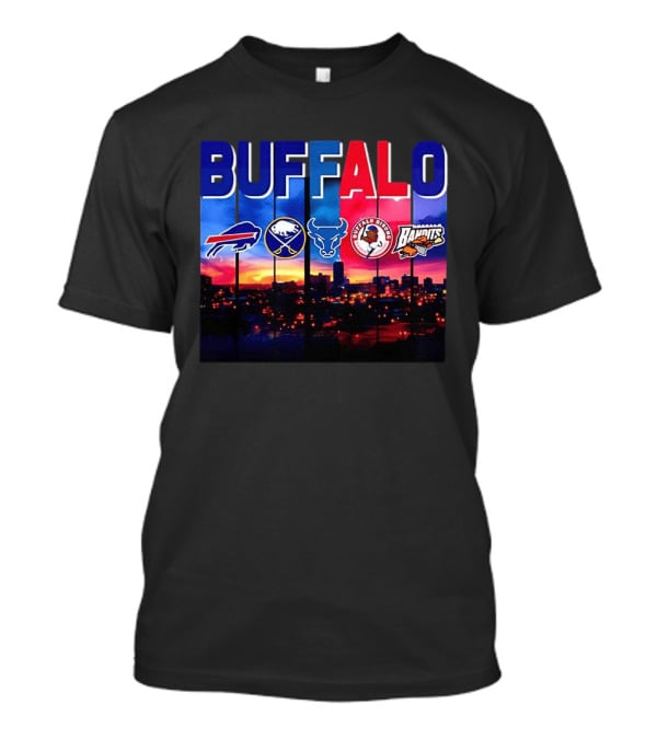 Buffalo Bills Sabres Bandits Bridles City Skyline Sports Teams T-Shirt