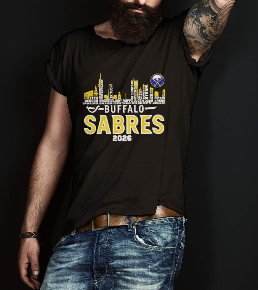 Buffalo Sabres 2026 Skyline NHL Players T-Shirt