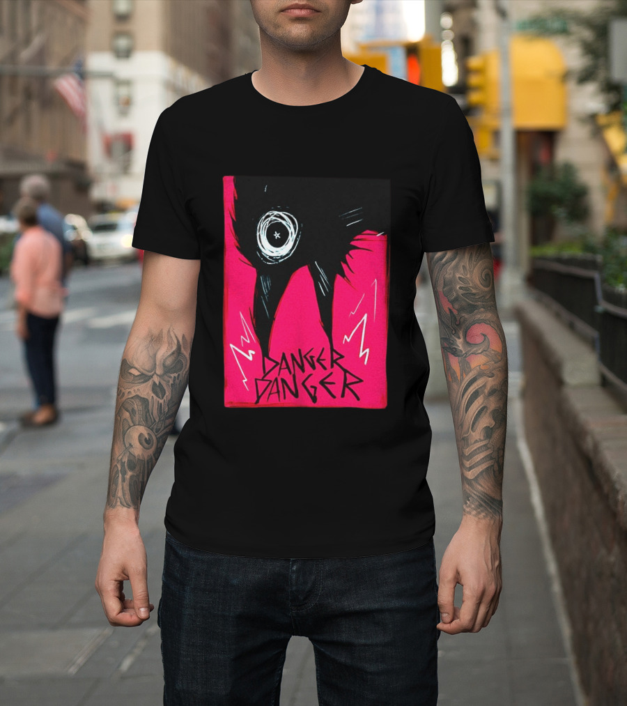 Danger Danger Eerie Eye Dark Pink Lightning T-Shirt
