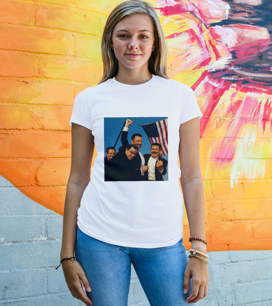 Jimmy Kimmel Stephen Colbert Seth Meyers American Flag Comedy Showdown T-Shirt