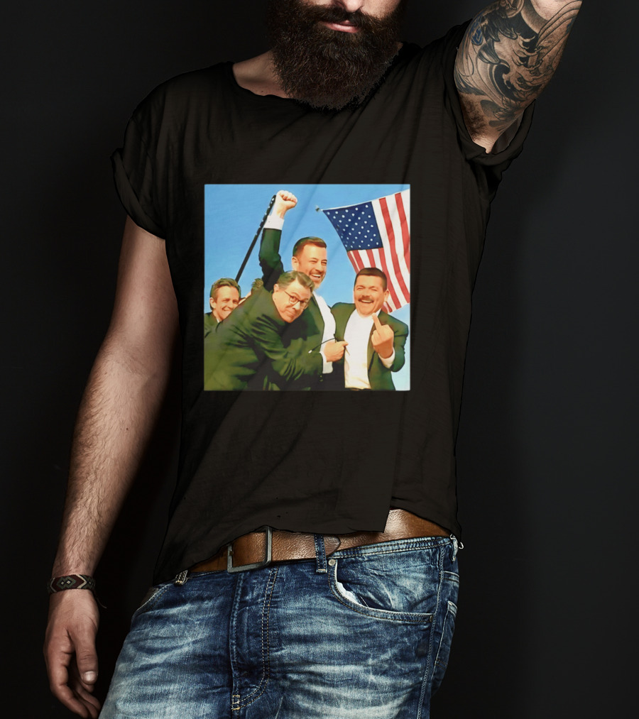 Jimmy Kimmel Meme American Flag Satire T-Shirt