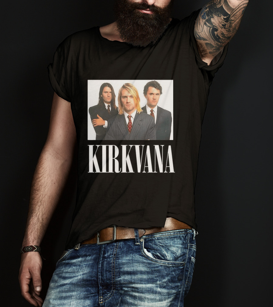 Kirkvana Charlie Kirk Nirvana Band Suits Image T-Shirt