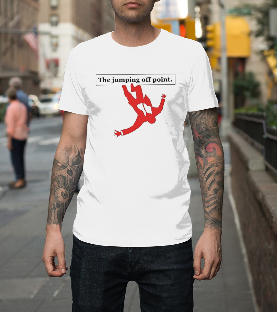 The Jumping Off Point Red Silhouette Skydiver T-Shirt