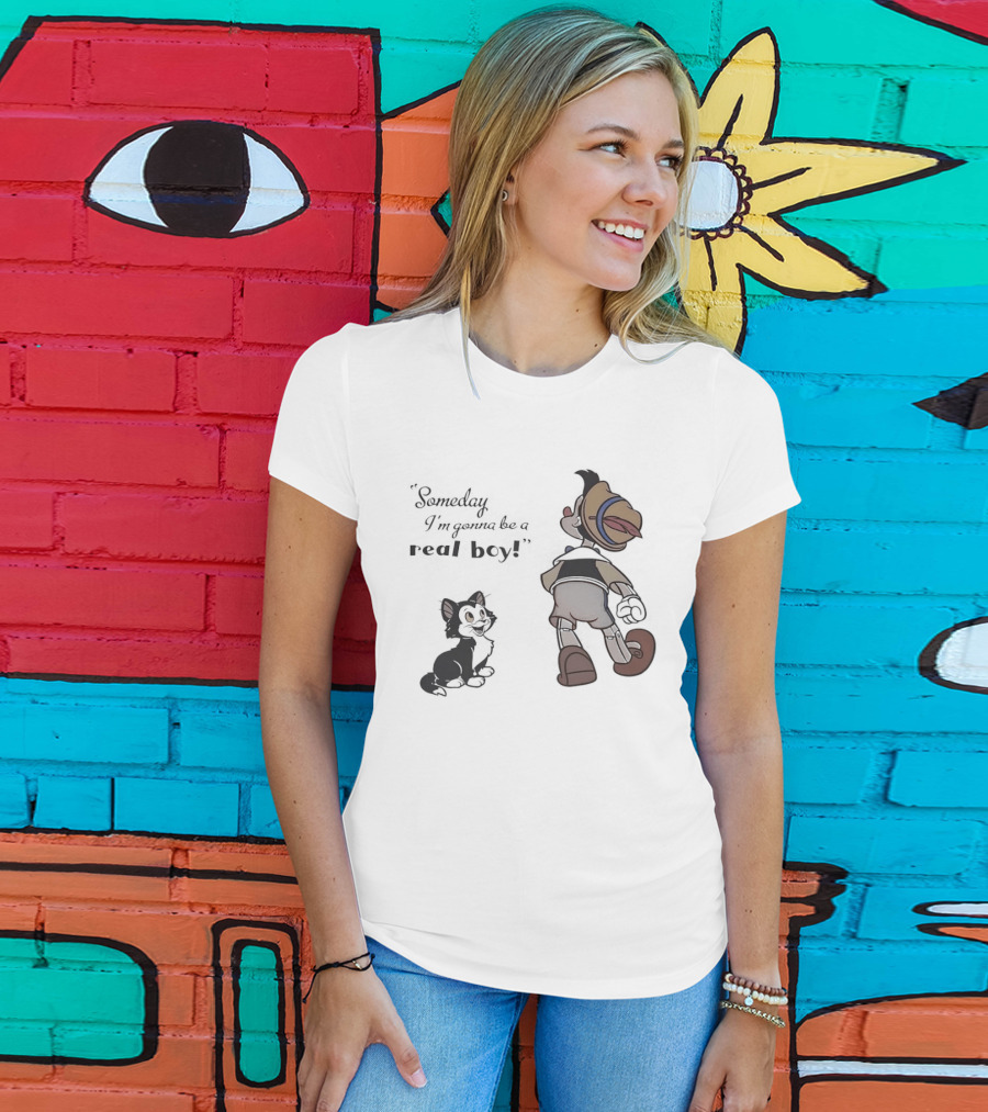 Someday I'm Gonna Be A Real Boy Pinocchio And Figaro Disney T-Shirt