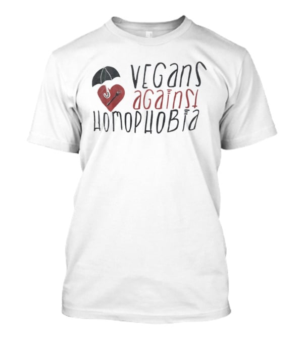 Vegans Against Homophobia Heart Umbrella Fork Spoon T-Shirt