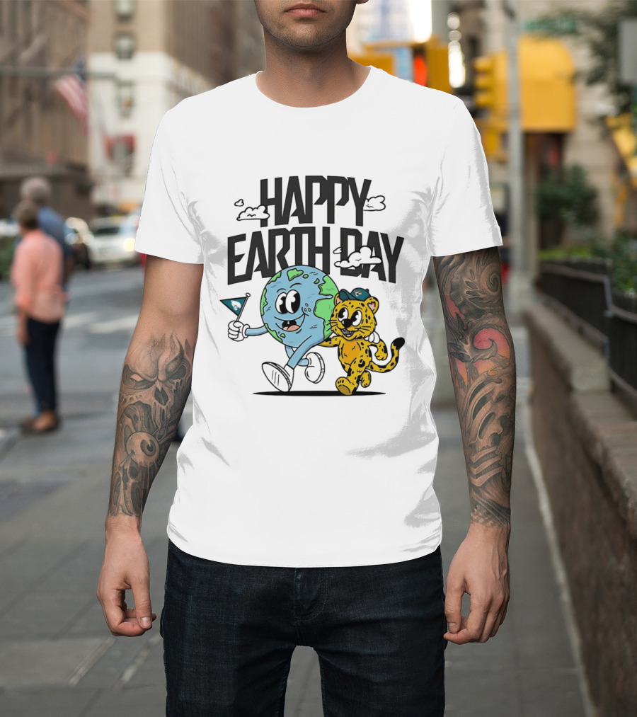Jacksonville Jaguars Happy Earth Day Celebration With Earth And Jaguar T-Shirt