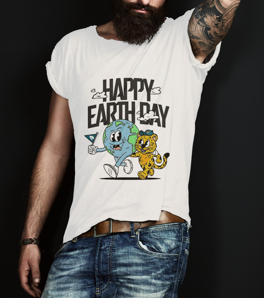 Jacksonville Jaguars Happy Earth Day Celebration With Earth And Jaguar T-Shirt