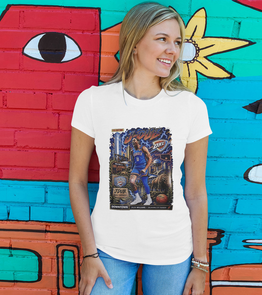 J Dub Oklahoma City Thunder Jalen Williams Downtown Comic OKC Basketball T-Shirt