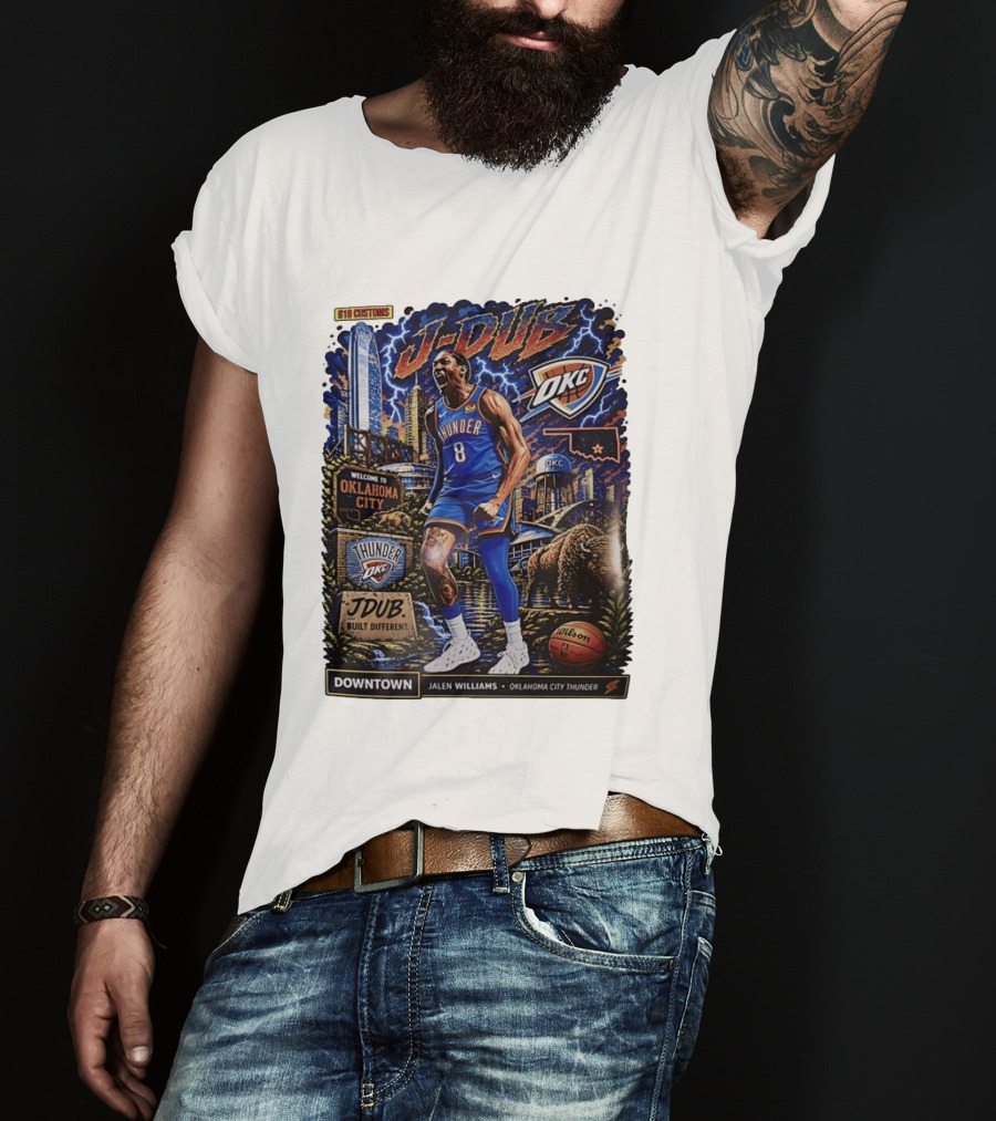 J Dub Oklahoma City Thunder Jalen Williams Downtown Comic OKC Basketball T-Shirt