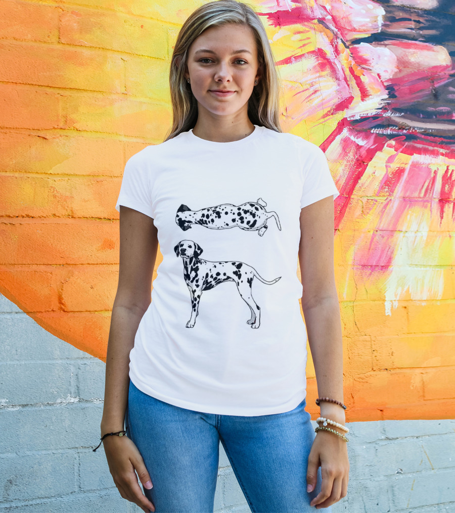 Dalmatian Dog Illustrations Standing And Lying T-Shirt