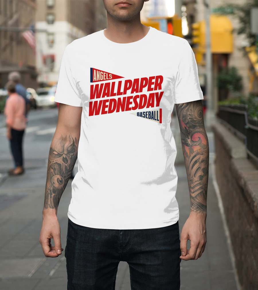 Los Angeles Angels Wallpaper Wednesday Baseball T-Shirt