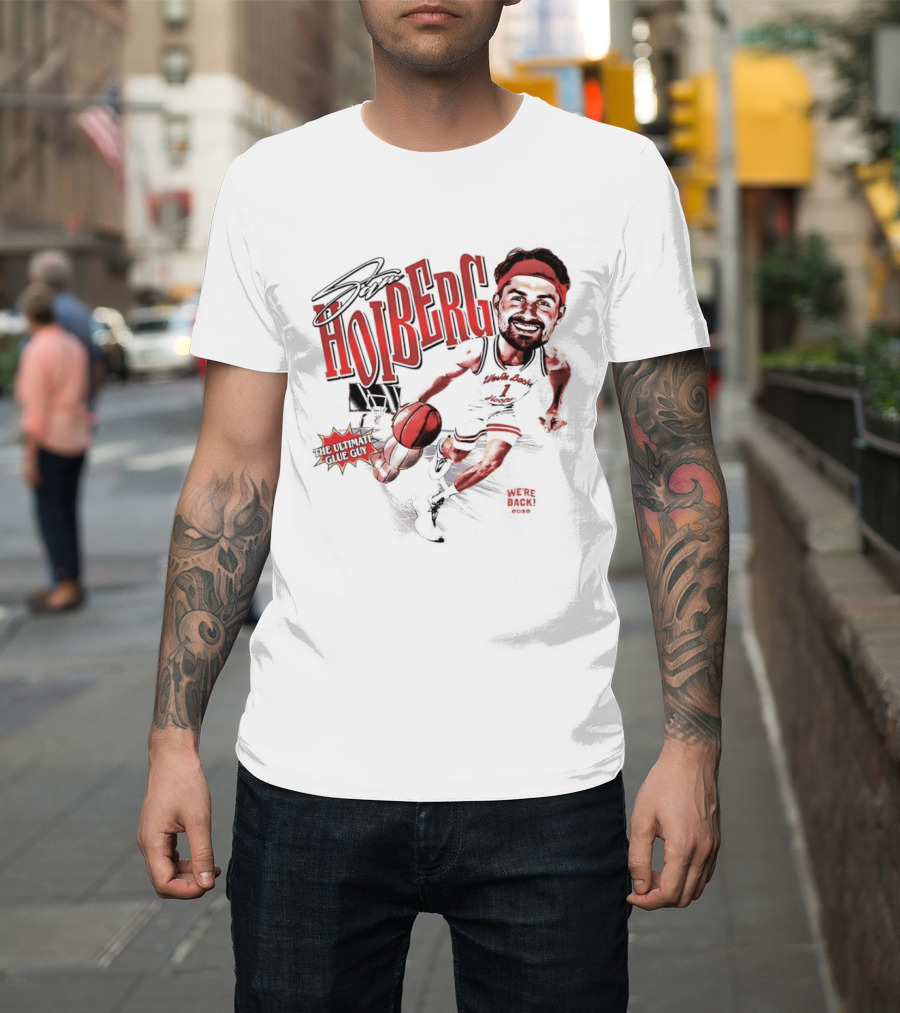 Sam Hoiberg Nebraska Cornhuskers Basketball Player Dribbling T-Shirt