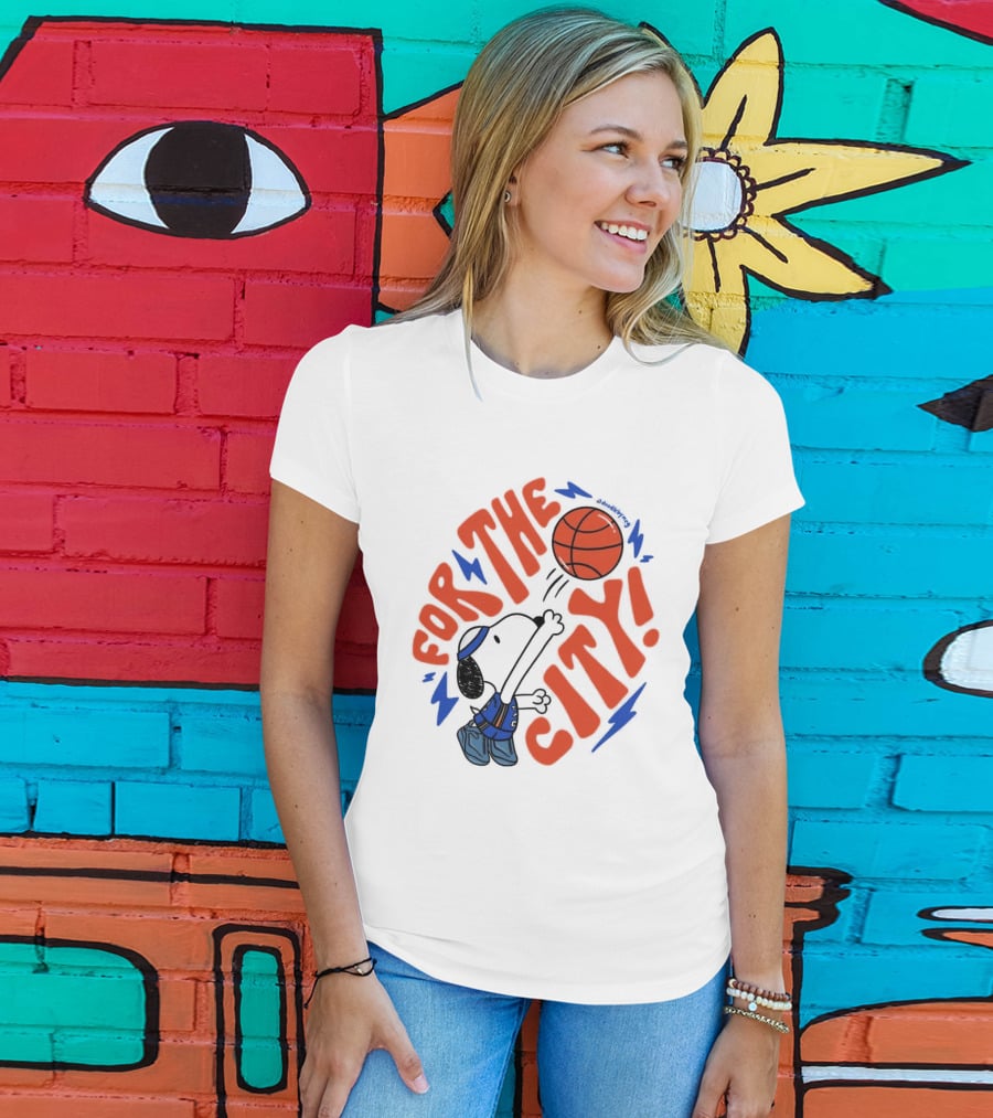 Snoopy For The City Oklahoma City Thunder Basketball T-Shirt