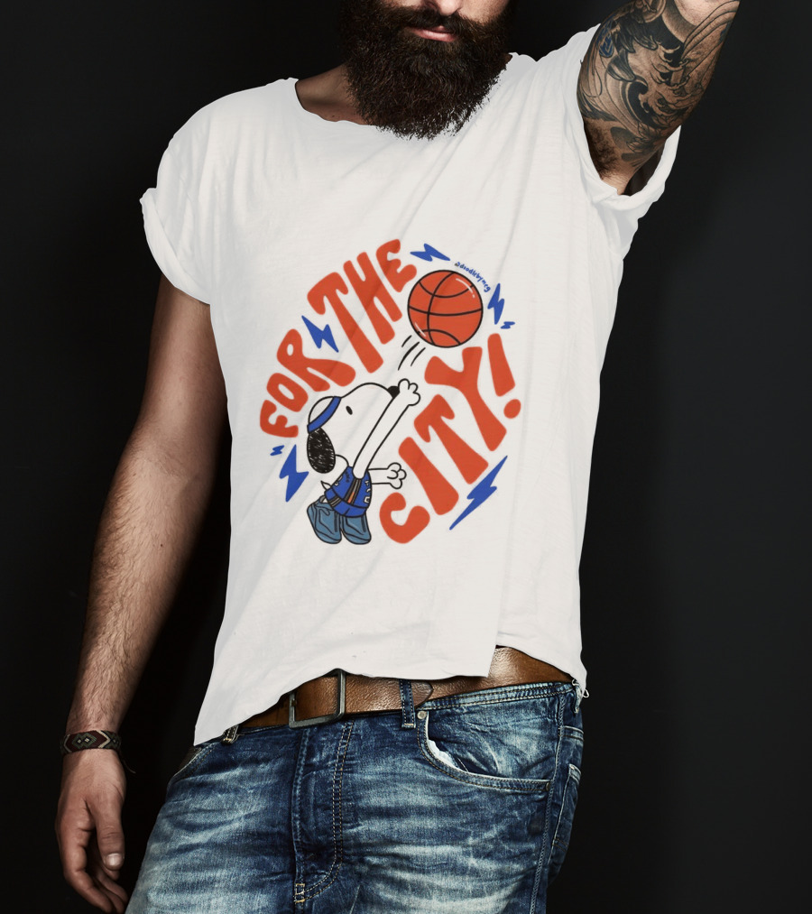 Snoopy For The City Oklahoma City Thunder Basketball T-Shirt
