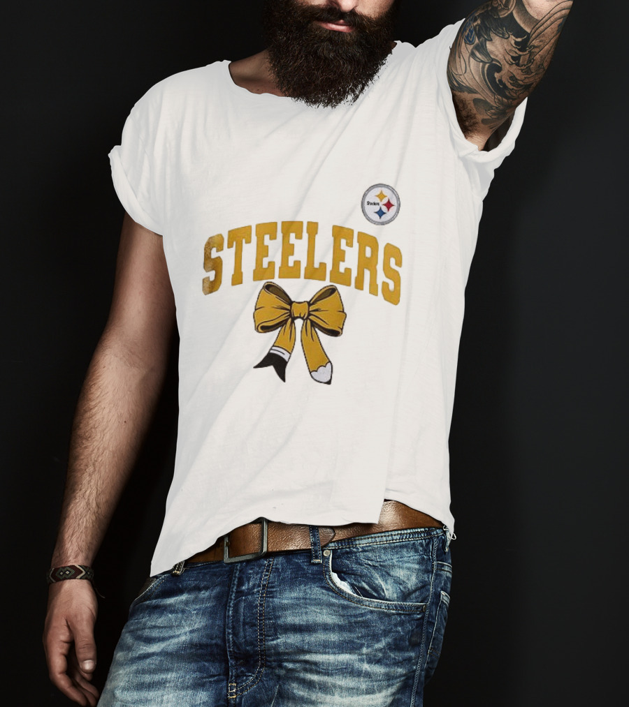Pittsburgh Steelers Retired Teacher Love Bow T-Shirt
