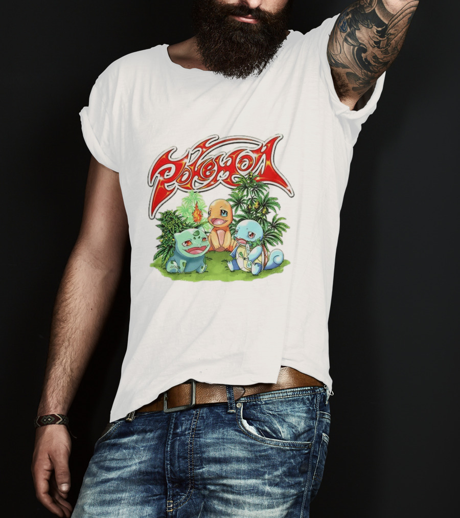 Pokémon Bulbasaur Charmander Squirtle Cannabis T-Shirt