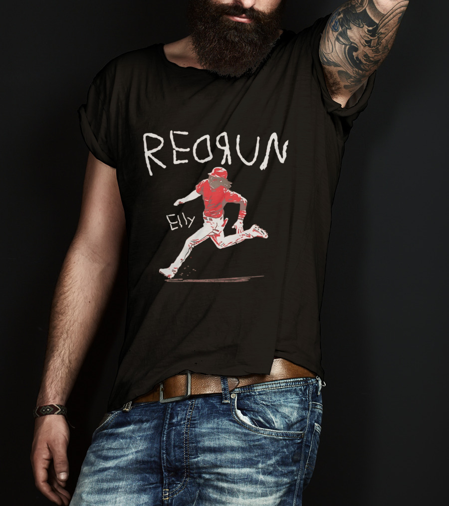 Redrun Elly De La Cruz Cincinnati Reds Baseball Action T-Shirt