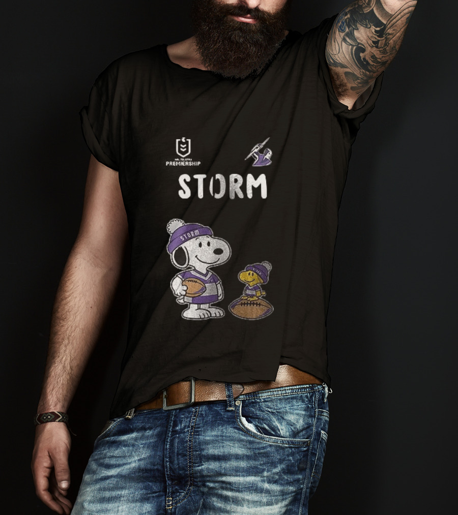 Melbourne Storm Peanuts Collaboration Snoopy Football Team Loyalty T-Shirt