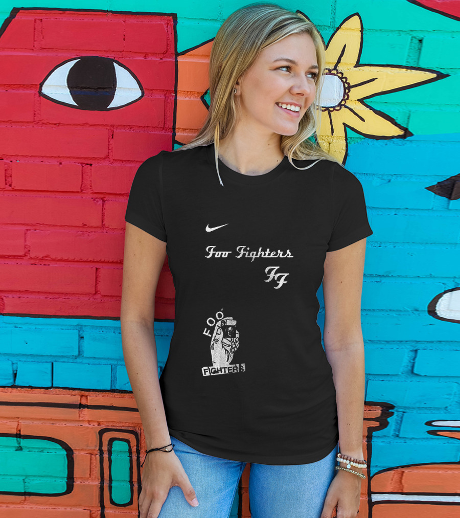 Foo Fighters Nike Do You Love Rock N Roll Skull Tattoo T-Shirt