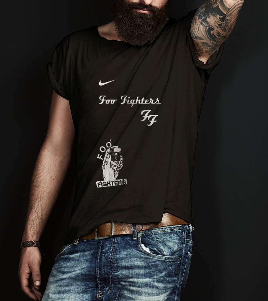 Foo Fighters Nike Do You Love Rock N Roll Skull Tattoo T-Shirt