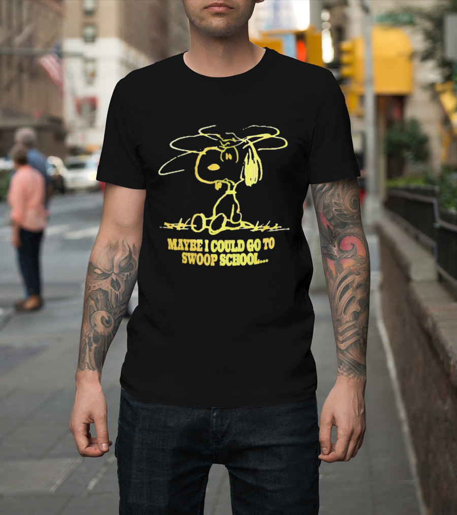 Snoopy Maybe I Could Go To Swoop School Peanuts Comic T-Shirt