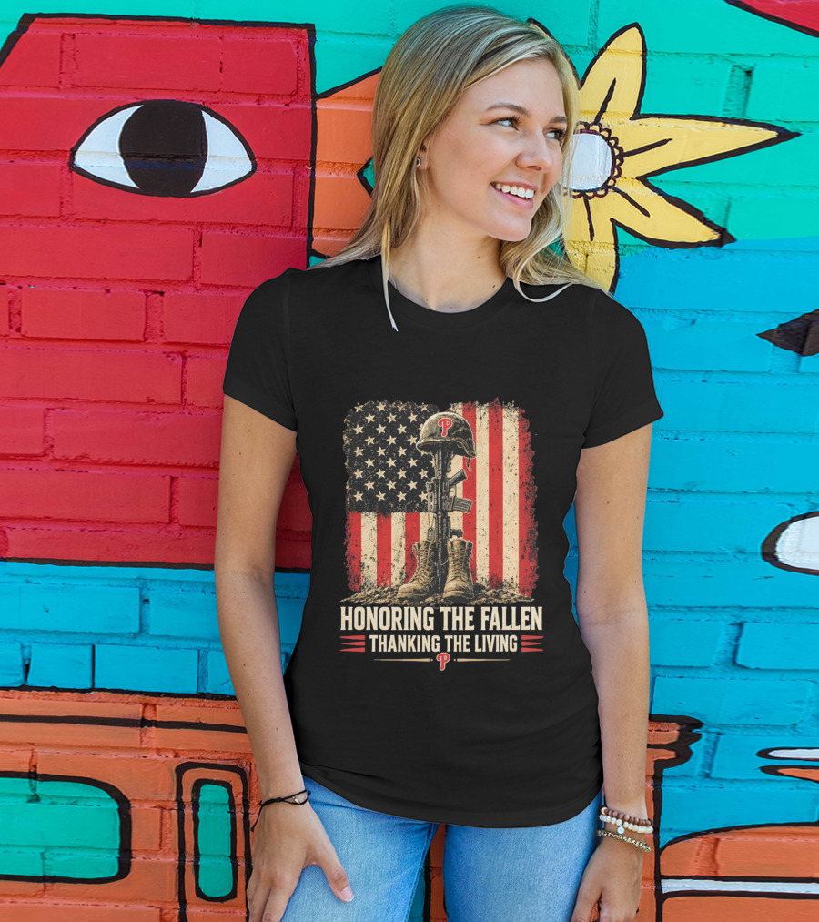 Philadelphia Phillies Honoring The Fallen Thanking The Living Armed Forces Day T-Shirt