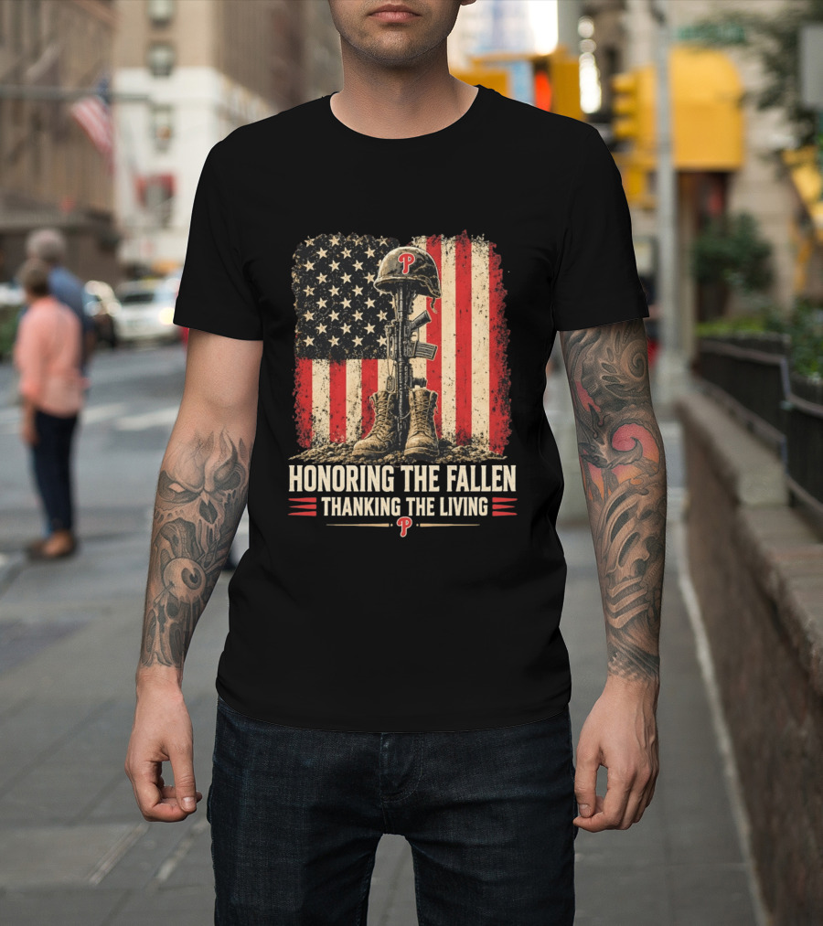 Philadelphia Phillies Honoring The Fallen Thanking The Living Armed Forces Day T-Shirt