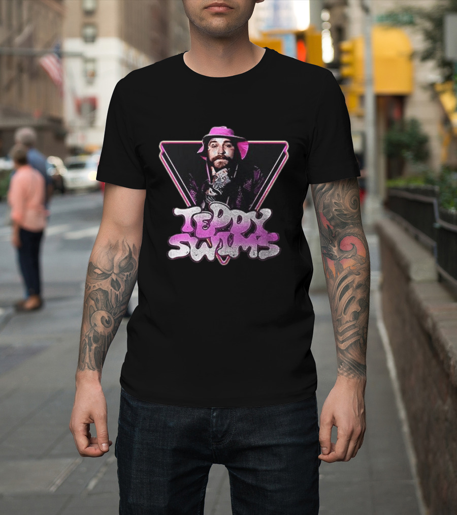 Teddy Swims Retro Triangle Graphic With Pink And Purple Accents T-Shirt