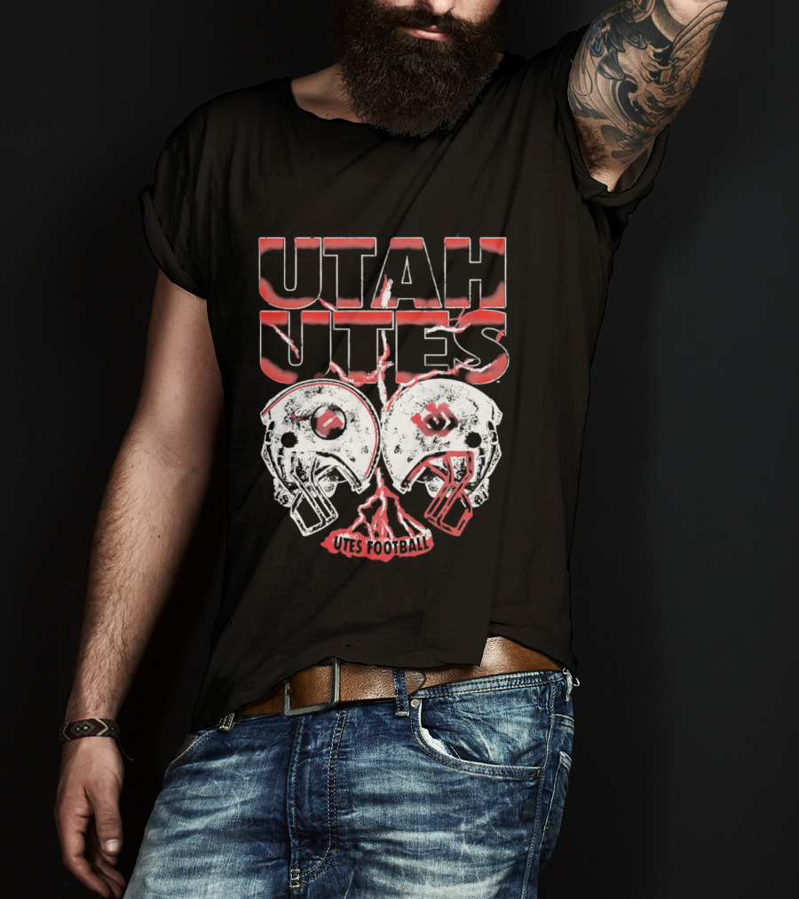 Utah Utes Football Helmets Fan Gear T-Shirt