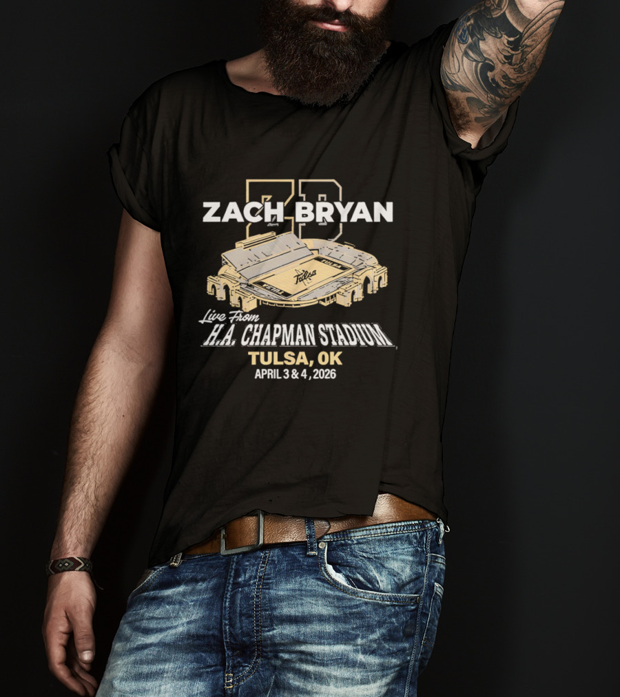 Zach Bryan Live HA Chapman Stadium Tulsa OK April 3 4 2026 T-Shirt