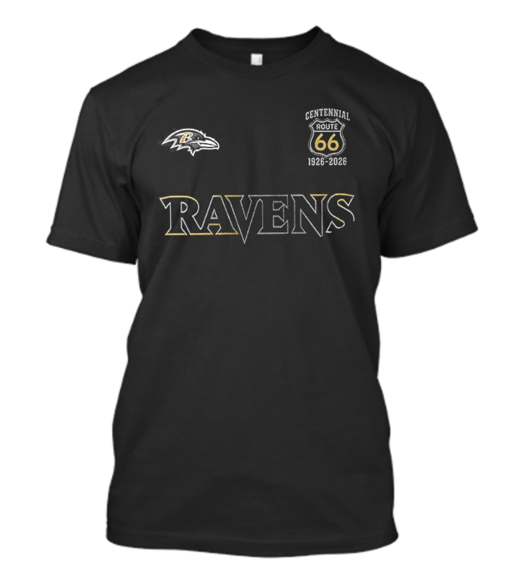 Baltimore Ravens Route 66 Centennial 1926 2026 T-Shirt