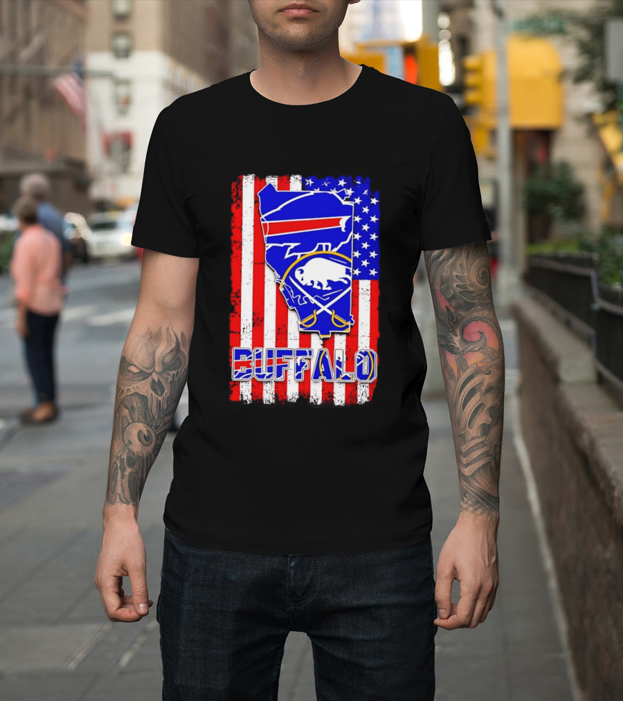 Buffalo Bills Sabres American Flag T-Shirt
