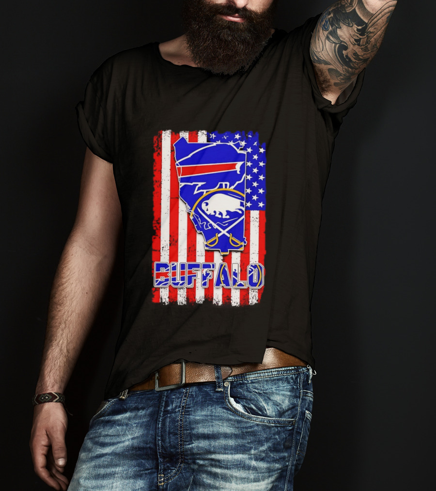 Buffalo Bills Sabres American Flag T-Shirt