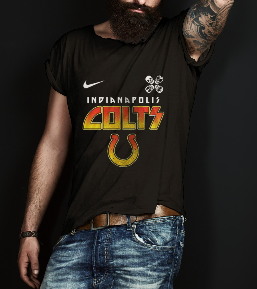 Indianapolis Colts Nike Rock And Roll Colts Logo Abbey Road T-Shirt