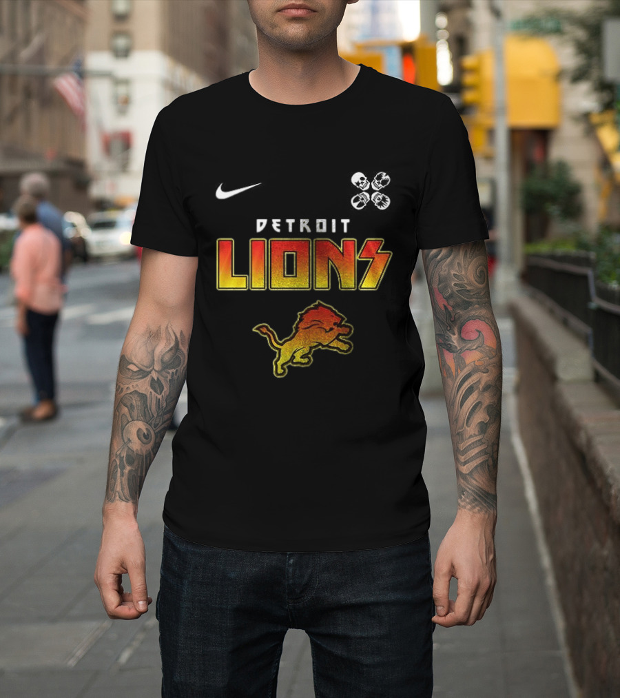 Detroit Lions Rock And Roll All Nite Abbey Road Nike T-Shirt