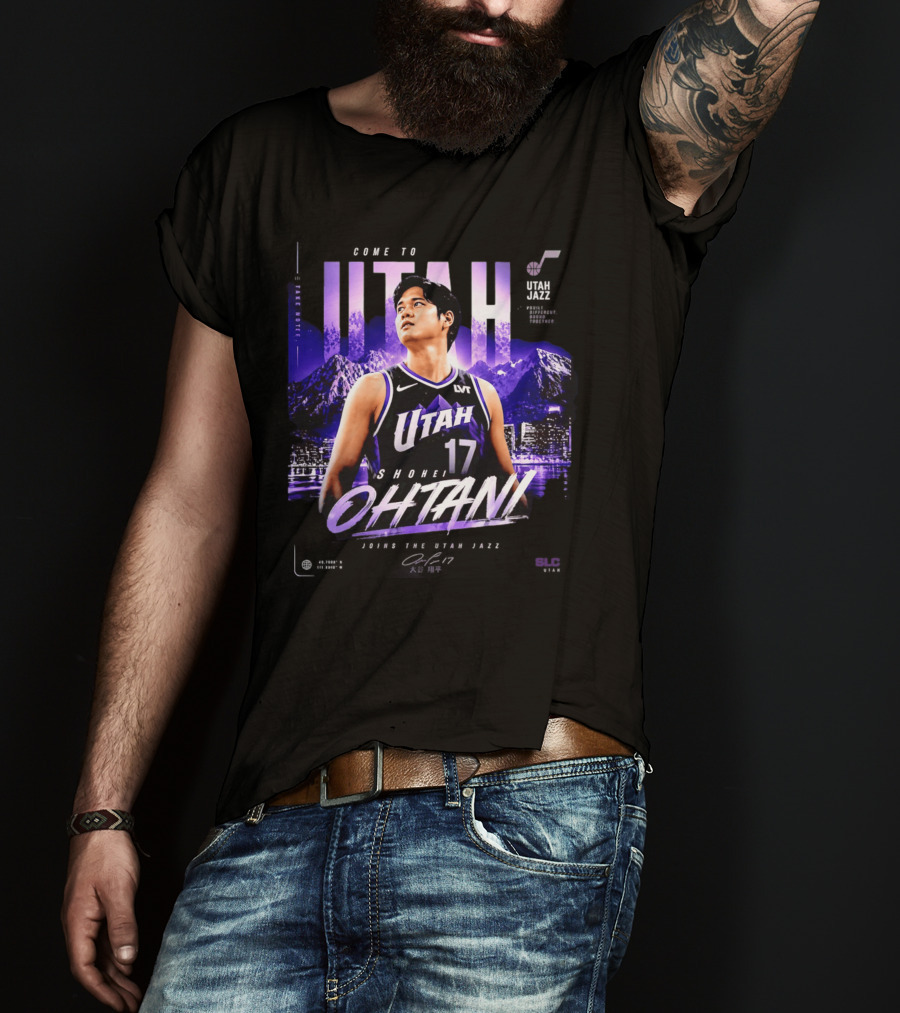 Welcome To Utah Jazz Shohei Ohtani Take Note Bound Together T-Shirt