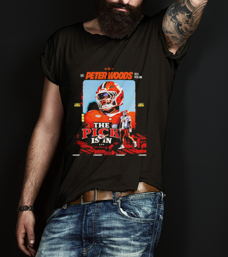 Peter Woods Kansas City Chiefs 2026 NFL Draft Pick No. 29 T-Shirt