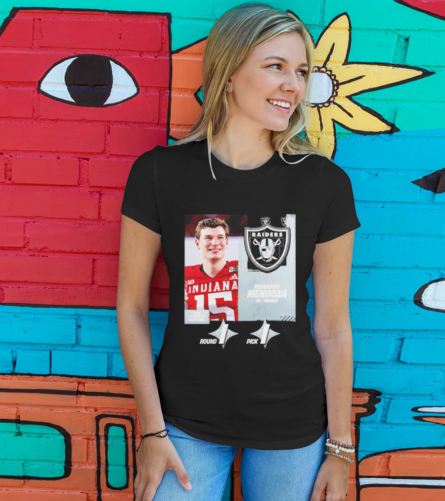 Fernando Mendoza QB Indiana Las Vegas Raiders Round 1 Pick 1 NFL Draft 2026 T-Shirt