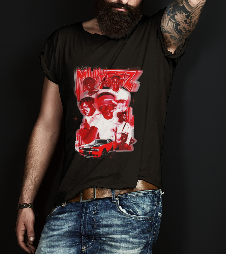 Muyeez Red Dodge Challenger Car Scene T-Shirt