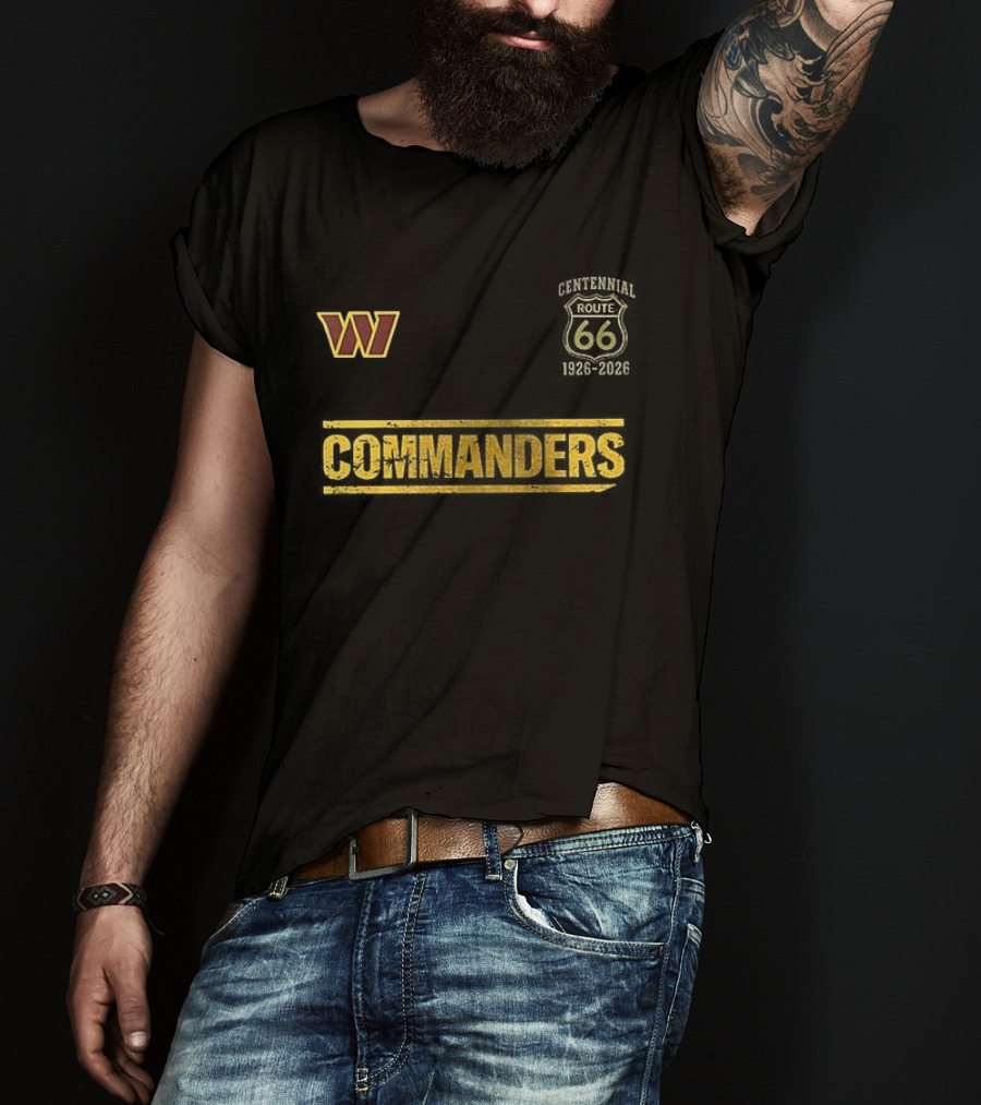 Washington Commanders Route 66 Centennial 100th Anniversary T-Shirt