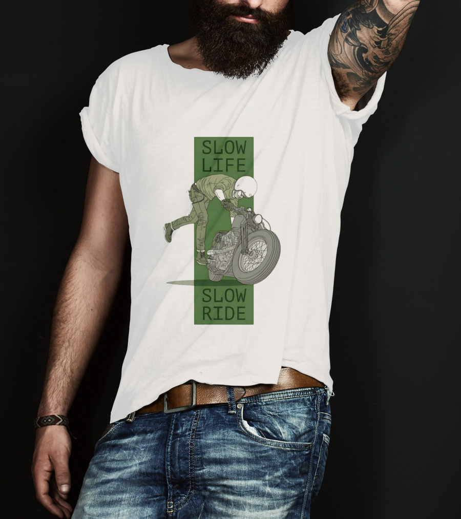 Biker Slow Life Slow Ride Motorcycle Adventure T-Shirt