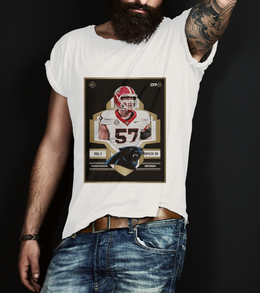 Georgia Monroe Freeling Pick 19 Carolina Panthers CFP Draft Round 1 T-Shirt