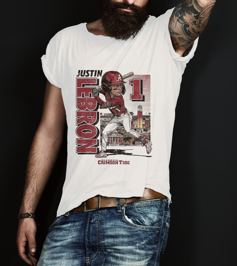 Justin Lebron Alabama Crimson Tide Swing Caricature 1 T-Shirt
